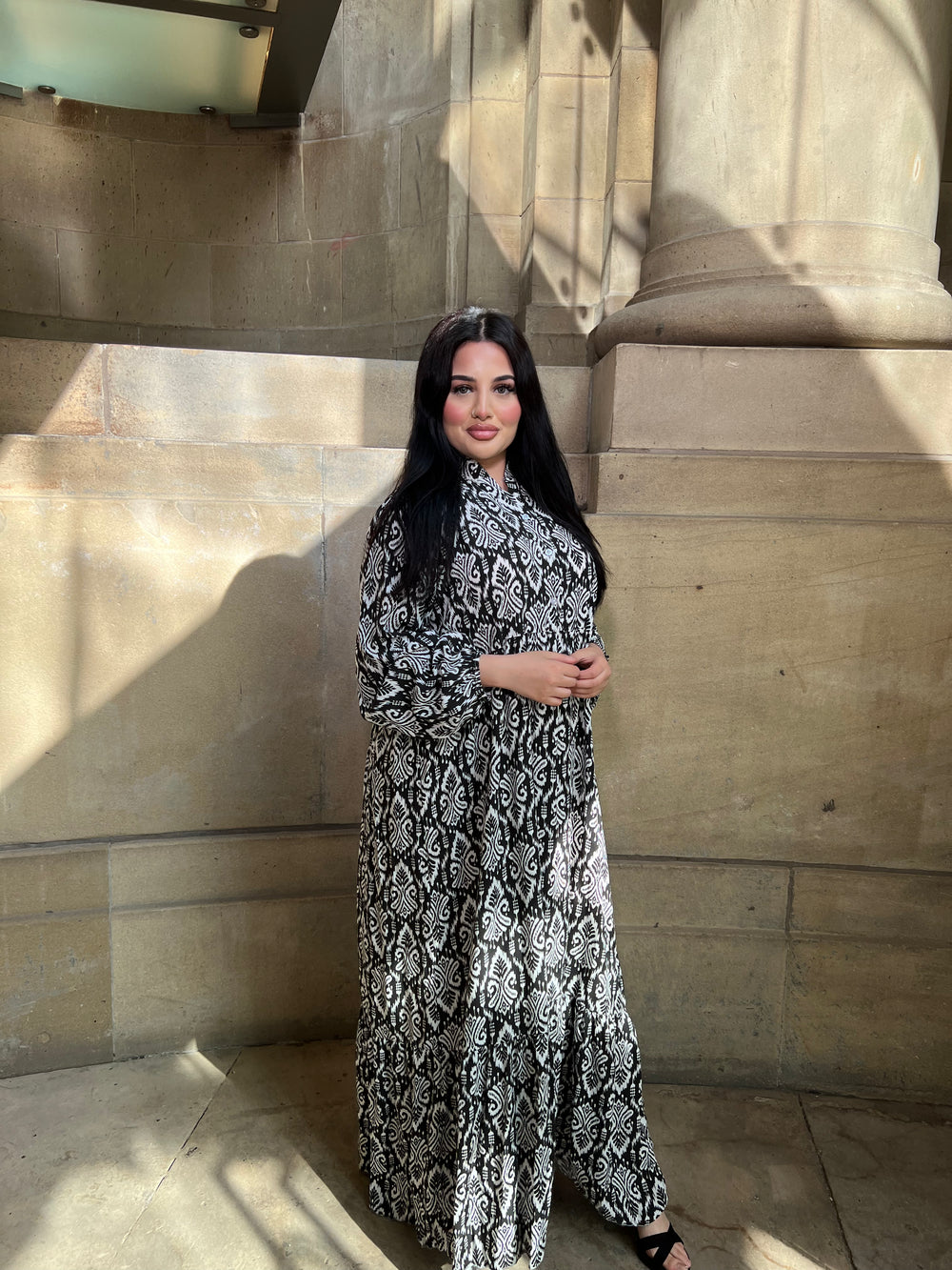 Sarca Black Print Maxi