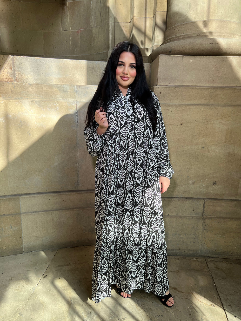 Sarca Black Print Maxi