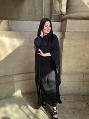 Rossano Black Cape Dress