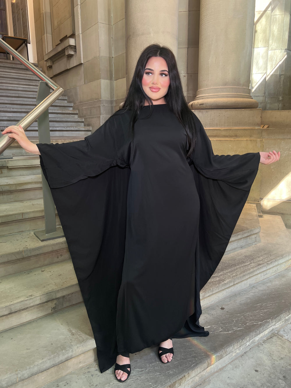 Rossano Black Cape Dress
