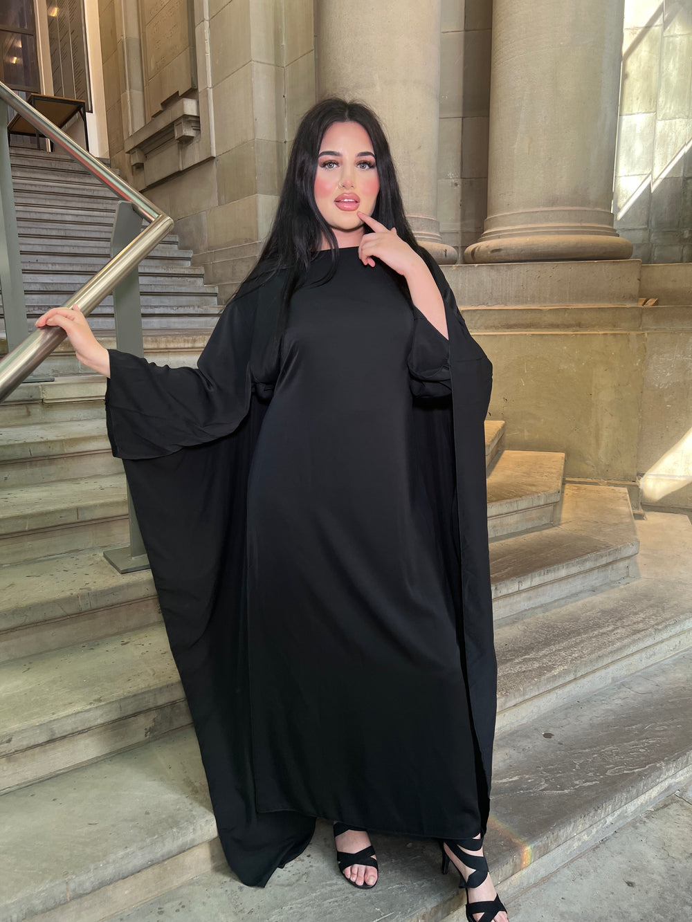 Rossano Black Cape Dress