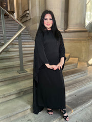 Rossano Black Cape Dress