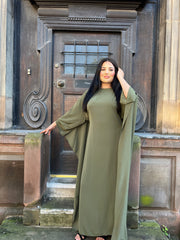 Rossano Khaki Cape Dress