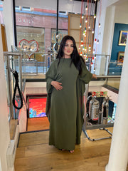 Rossano Khaki Cape Dress