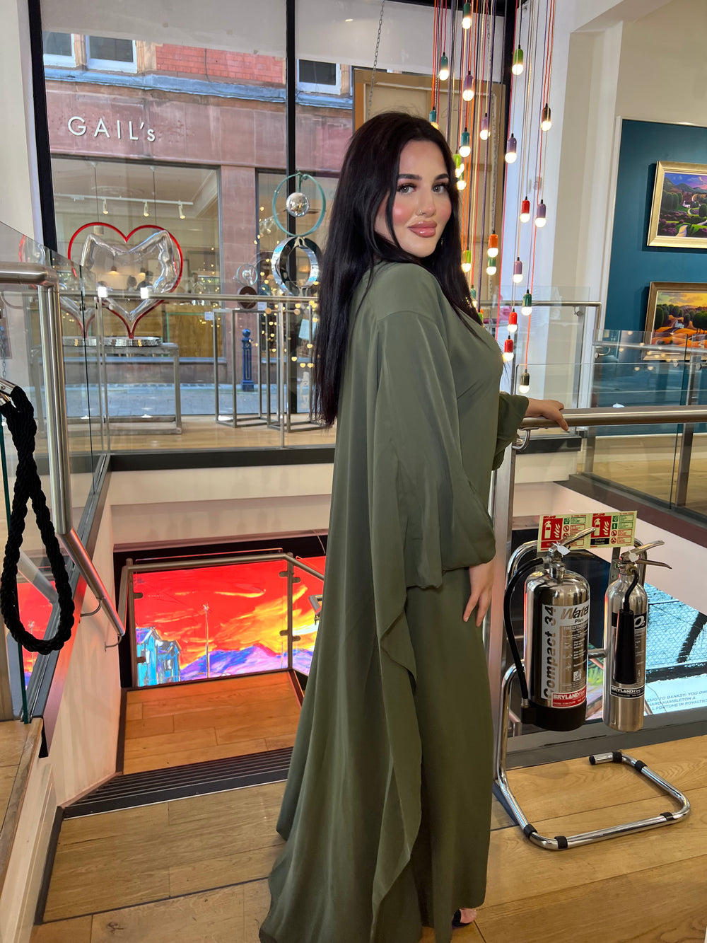 Rossano Khaki Cape Dress