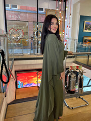 Rossano Khaki Cape Dress