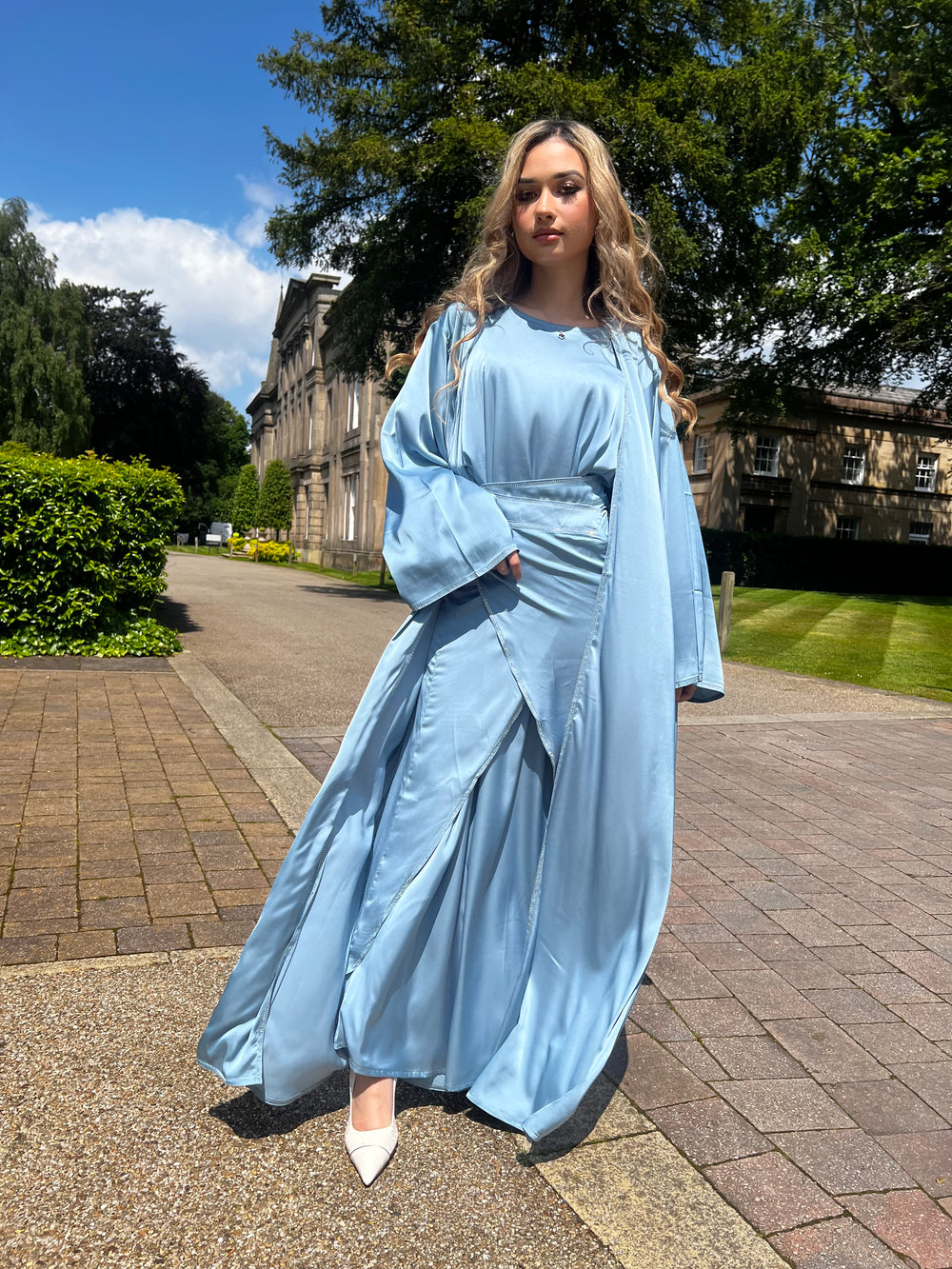 Aida Blue Embellished Abaya