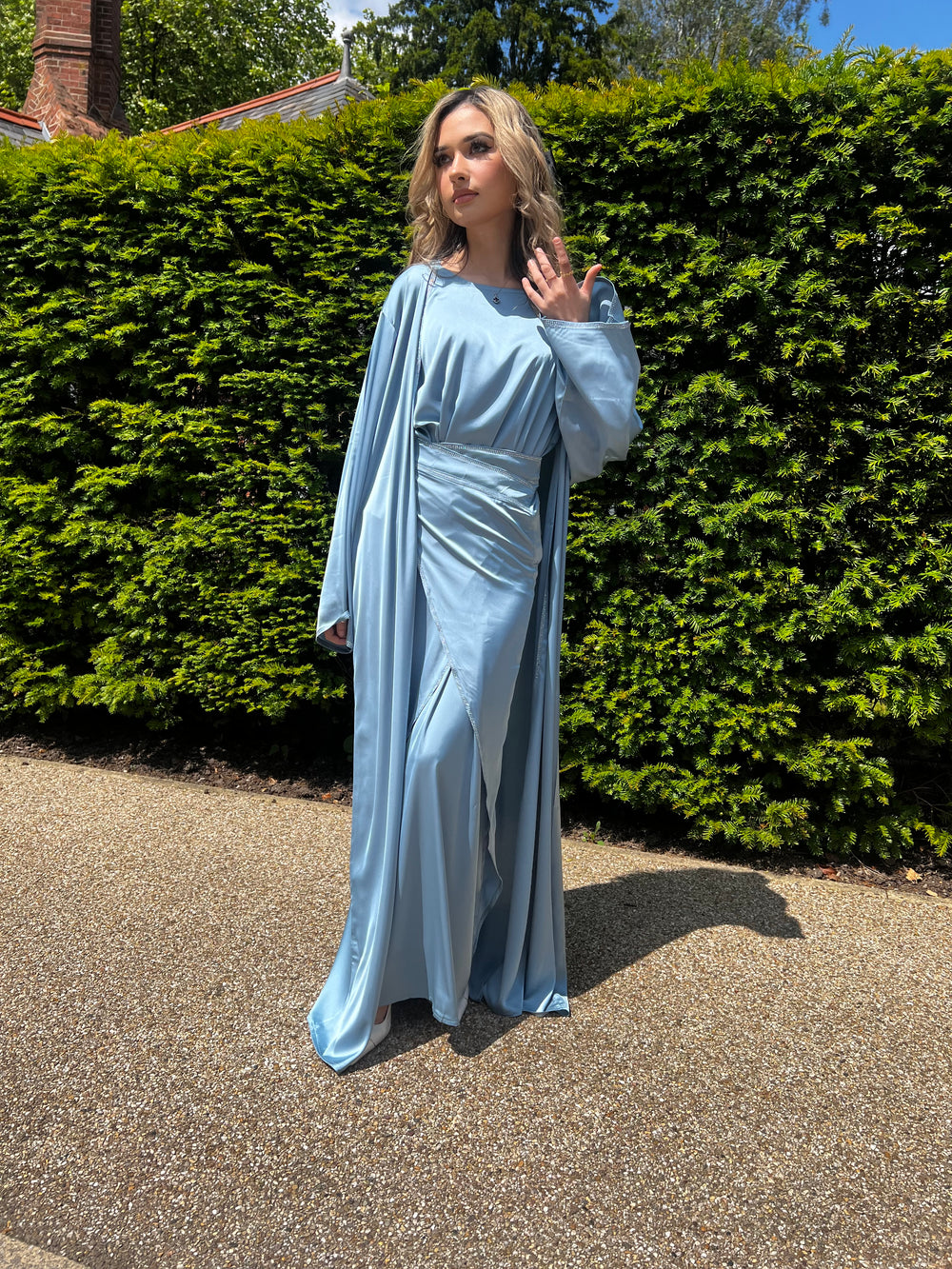 Aida Blue Embellished Abaya