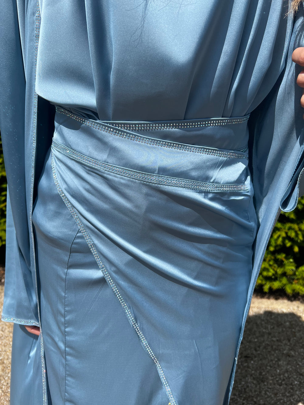 Aida Blue Embellished Abaya