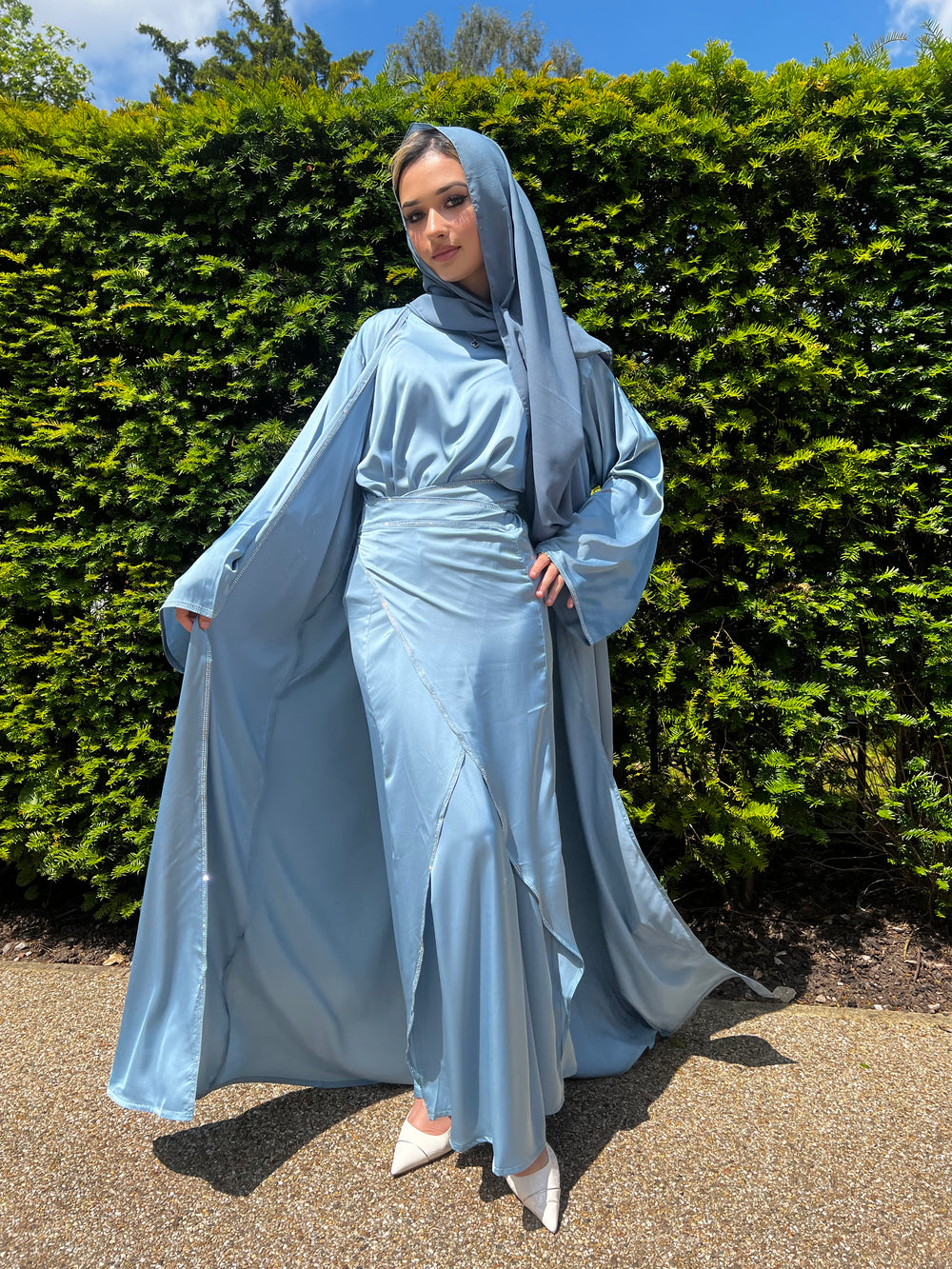 Aida Blue Embellished Abaya