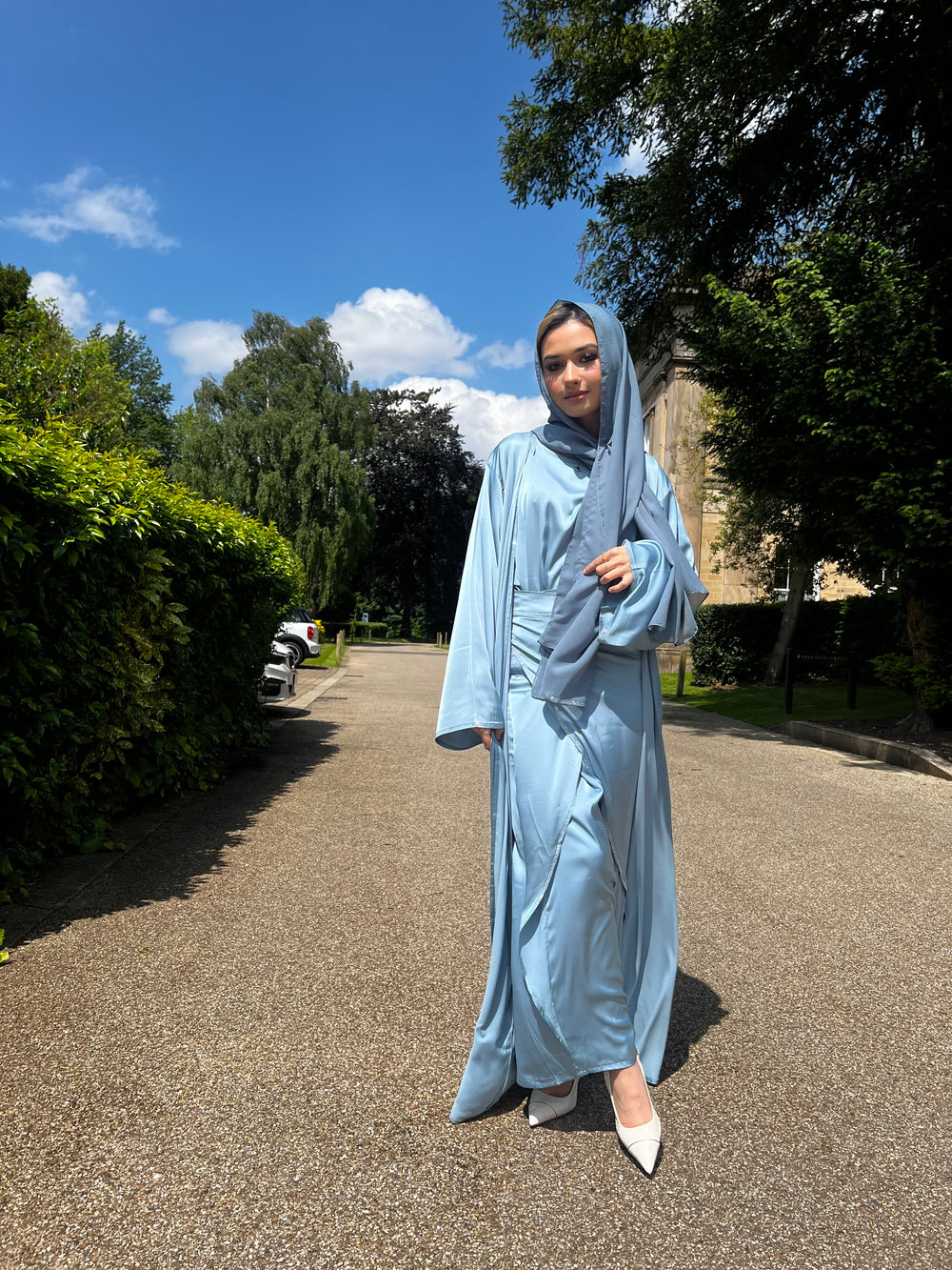 Aida Blue Embellished Abaya