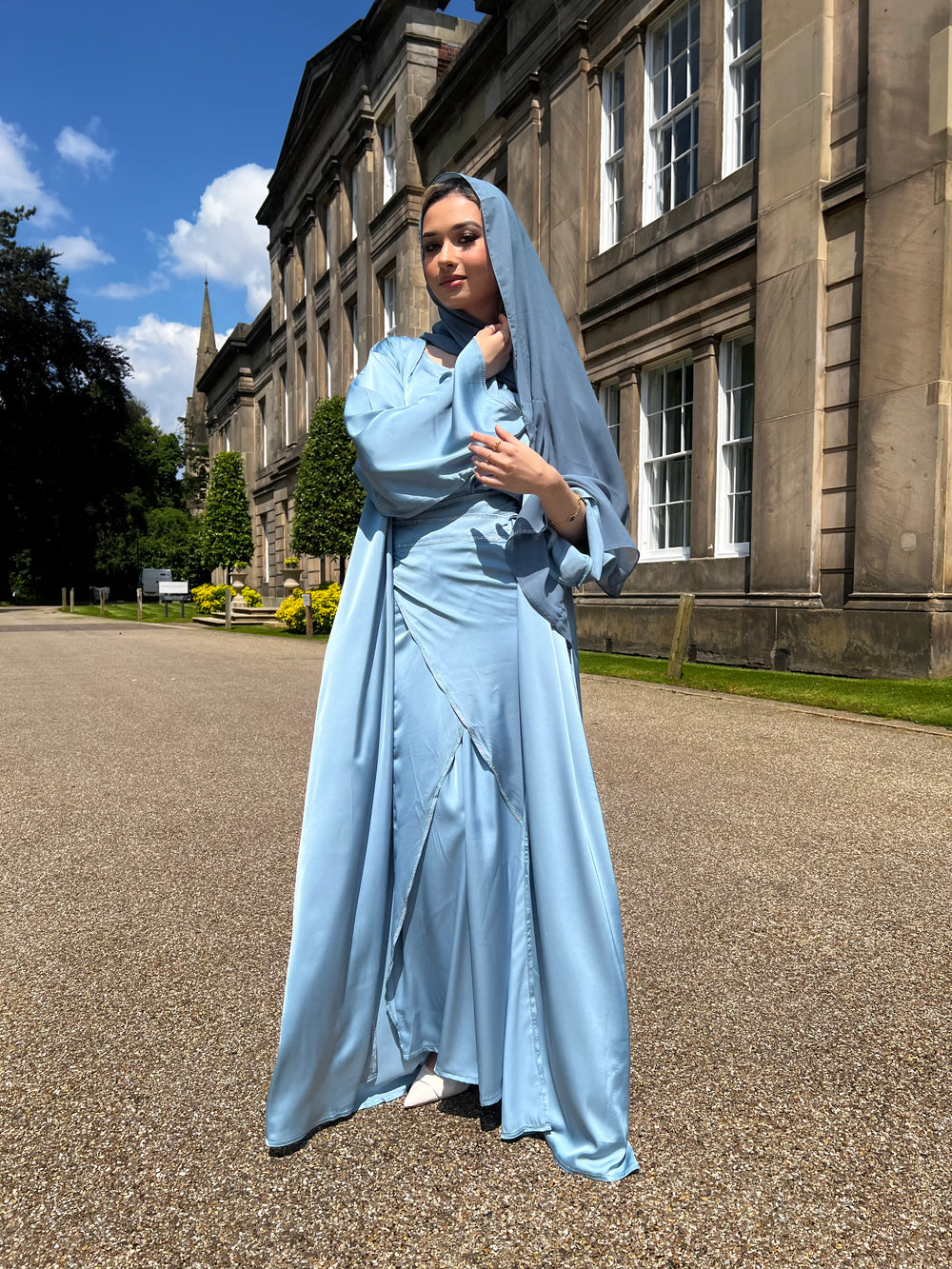 Aida Blue Embellished Abaya