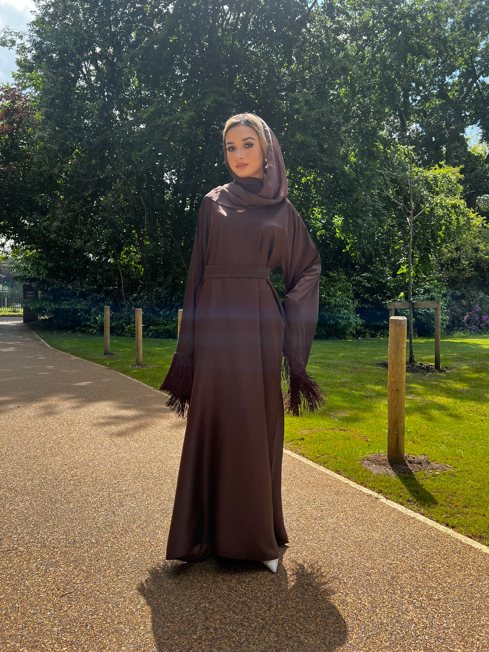 Hafsa Brown Tassel Abaya