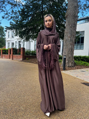 Hafsa Brown Tassel Abaya