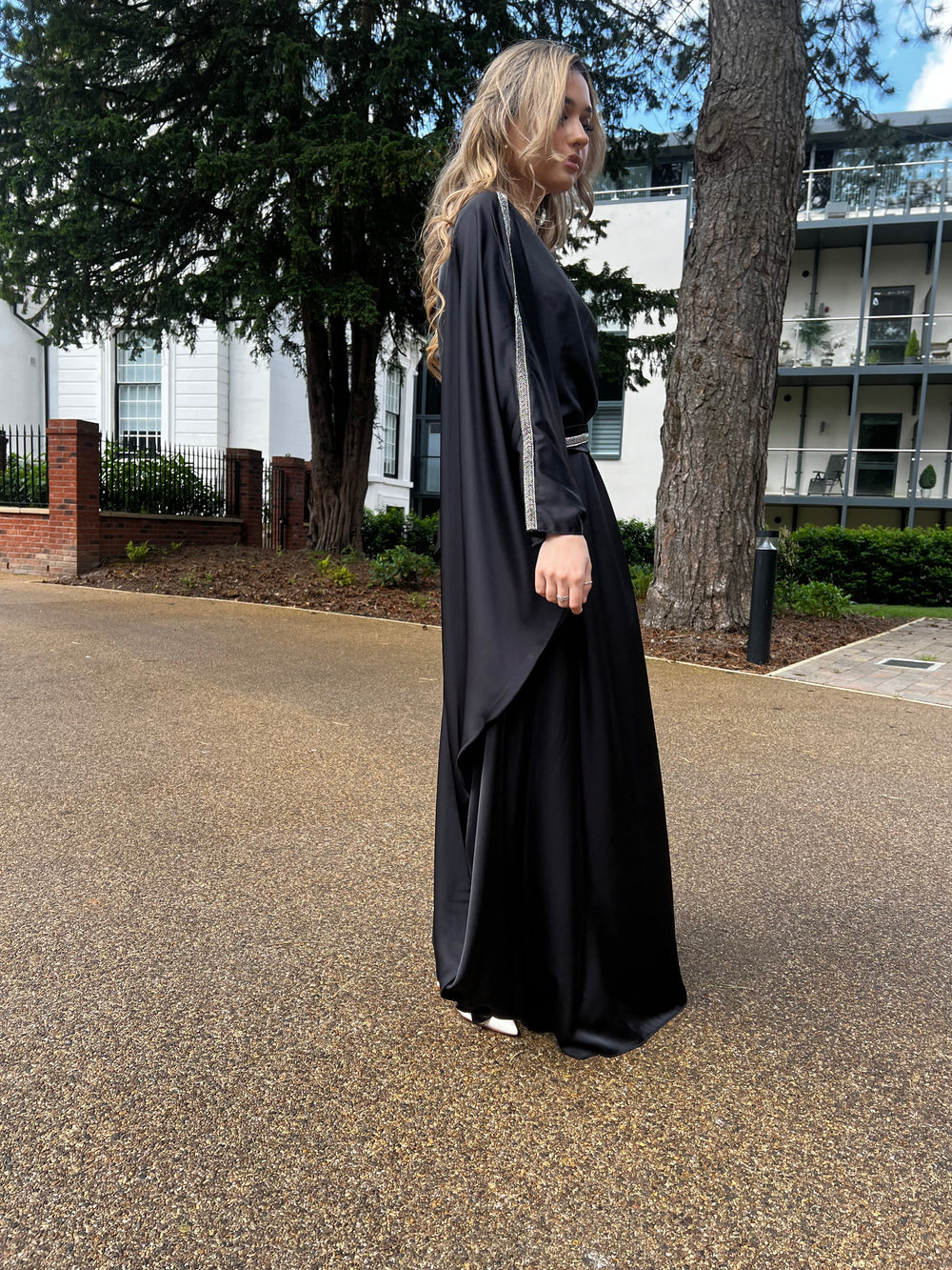 Lamia Black Embellished Abaya