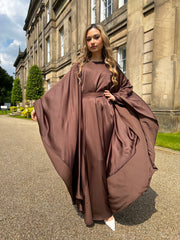 Habiba Flowy Brown Abaya