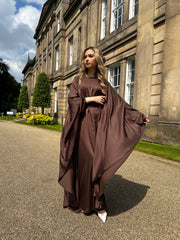 Habiba Flowy Brown Abaya