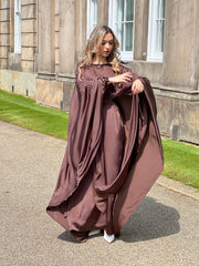 Habiba Flowy Brown Abaya