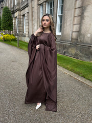 Habiba Flowy Brown Abaya