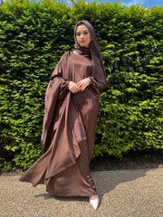 Habiba Flowy Brown Abaya
