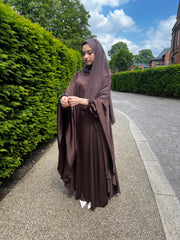 Habiba Flowy Brown Abaya