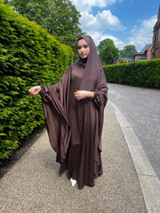 Habiba Flowy Brown Abaya