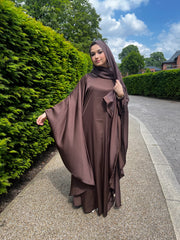 Habiba Flowy Brown Abaya