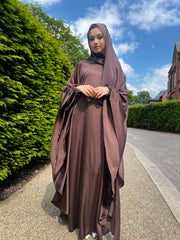 Habiba Flowy Brown Abaya