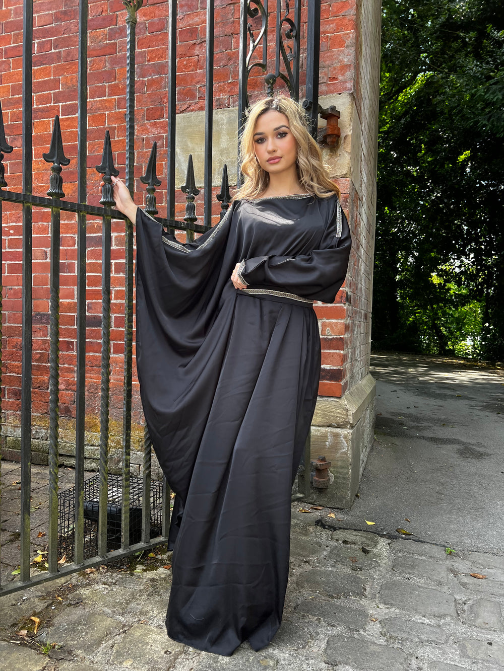 Lamia Black Embellished Abaya