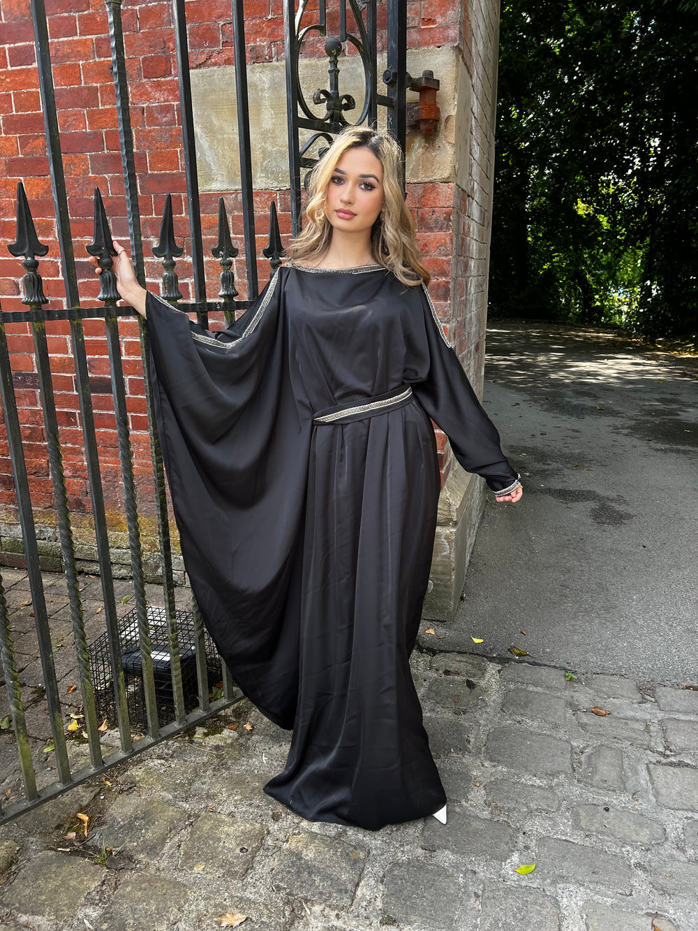 Lamia Black Embellished Abaya