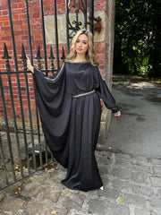 Lamia Black Embellished Abaya