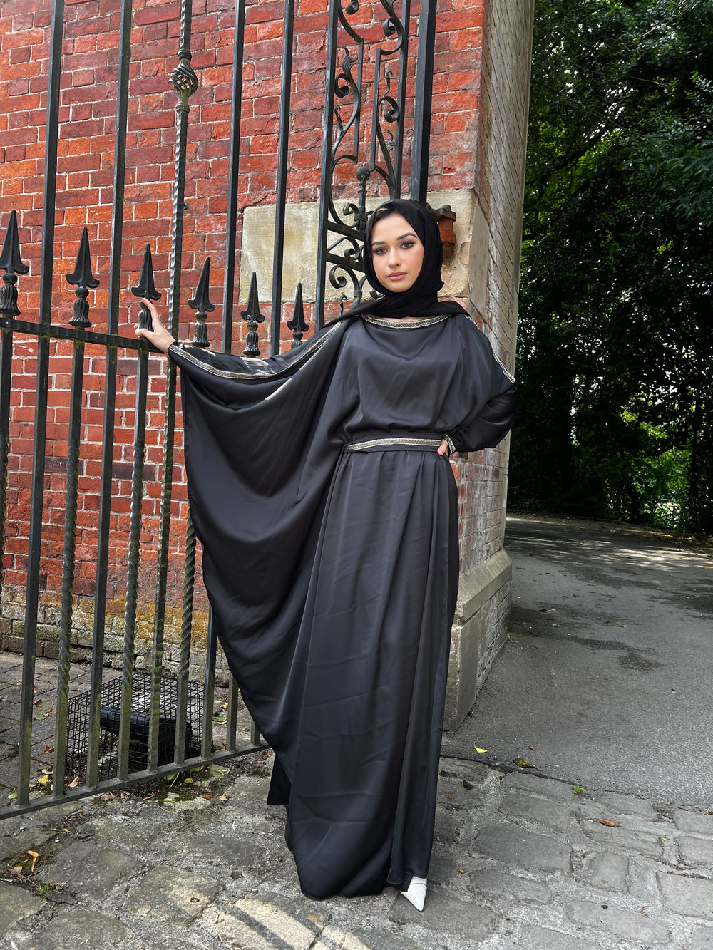 Lamia Black Embellished Abaya