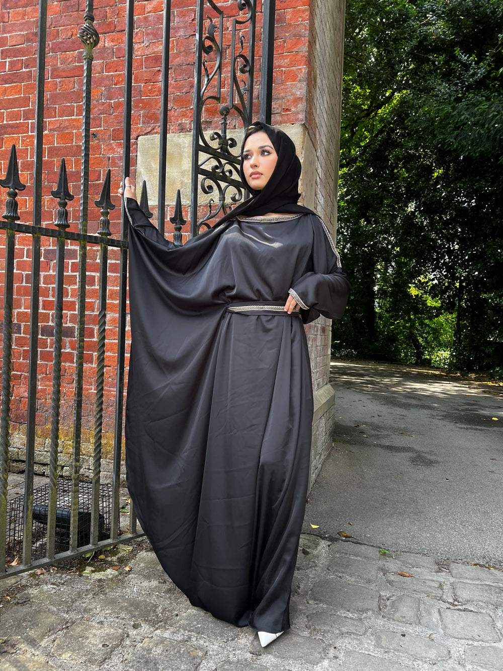 Lamia Black Embellished Abaya