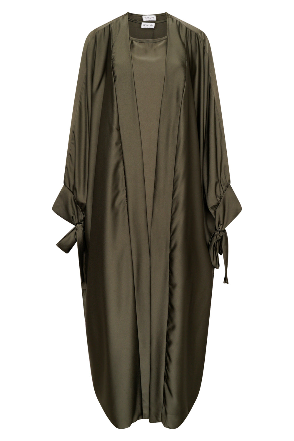 Khaki Green 2 Piece Abaya Set