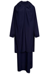 Navy Abaya With In Built Scarf
