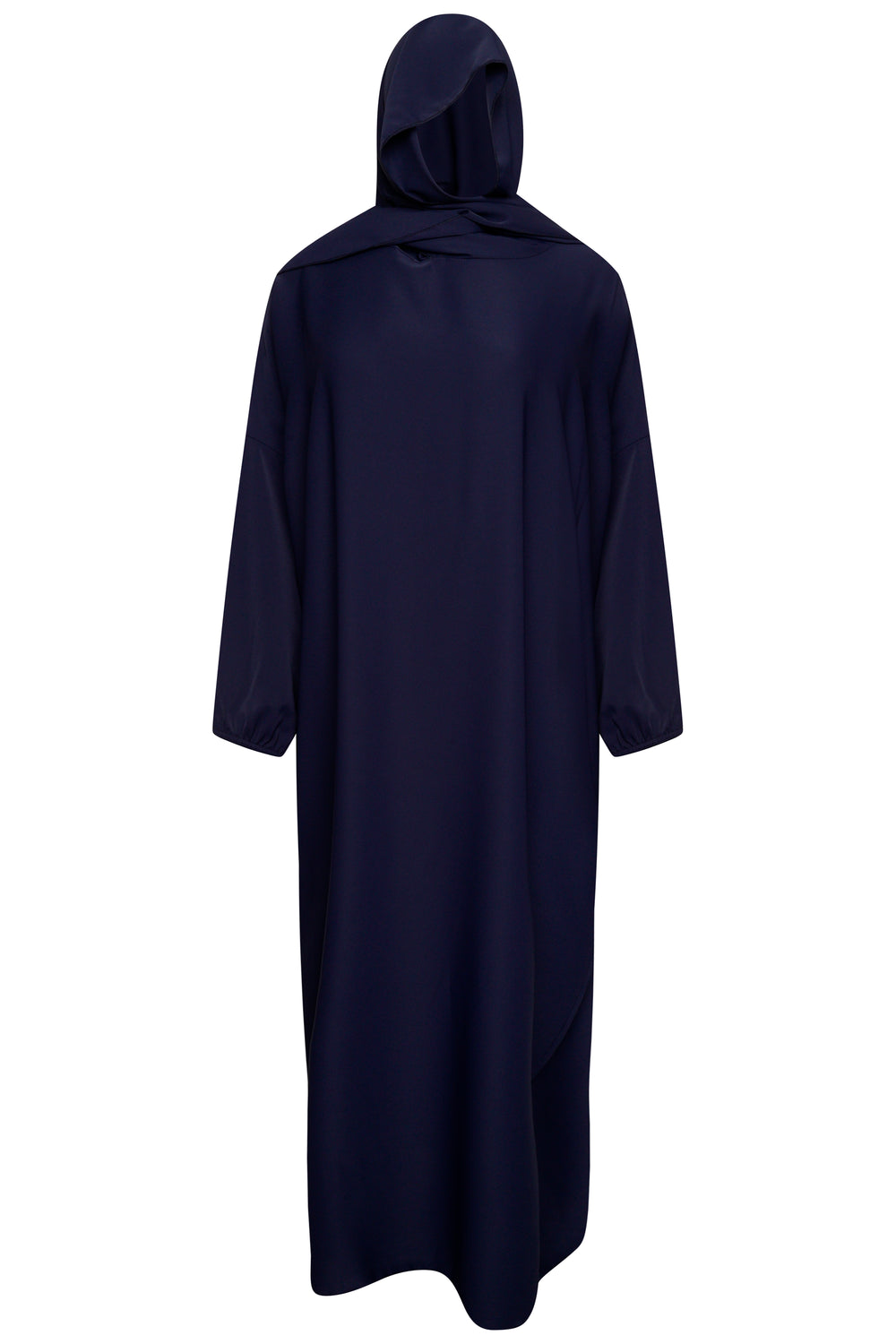 Navy Abaya With In Built Scarf