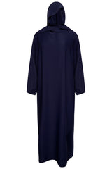 Navy Abaya With In Built Scarf