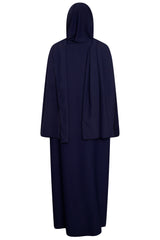 Navy Abaya With In Built Scarf