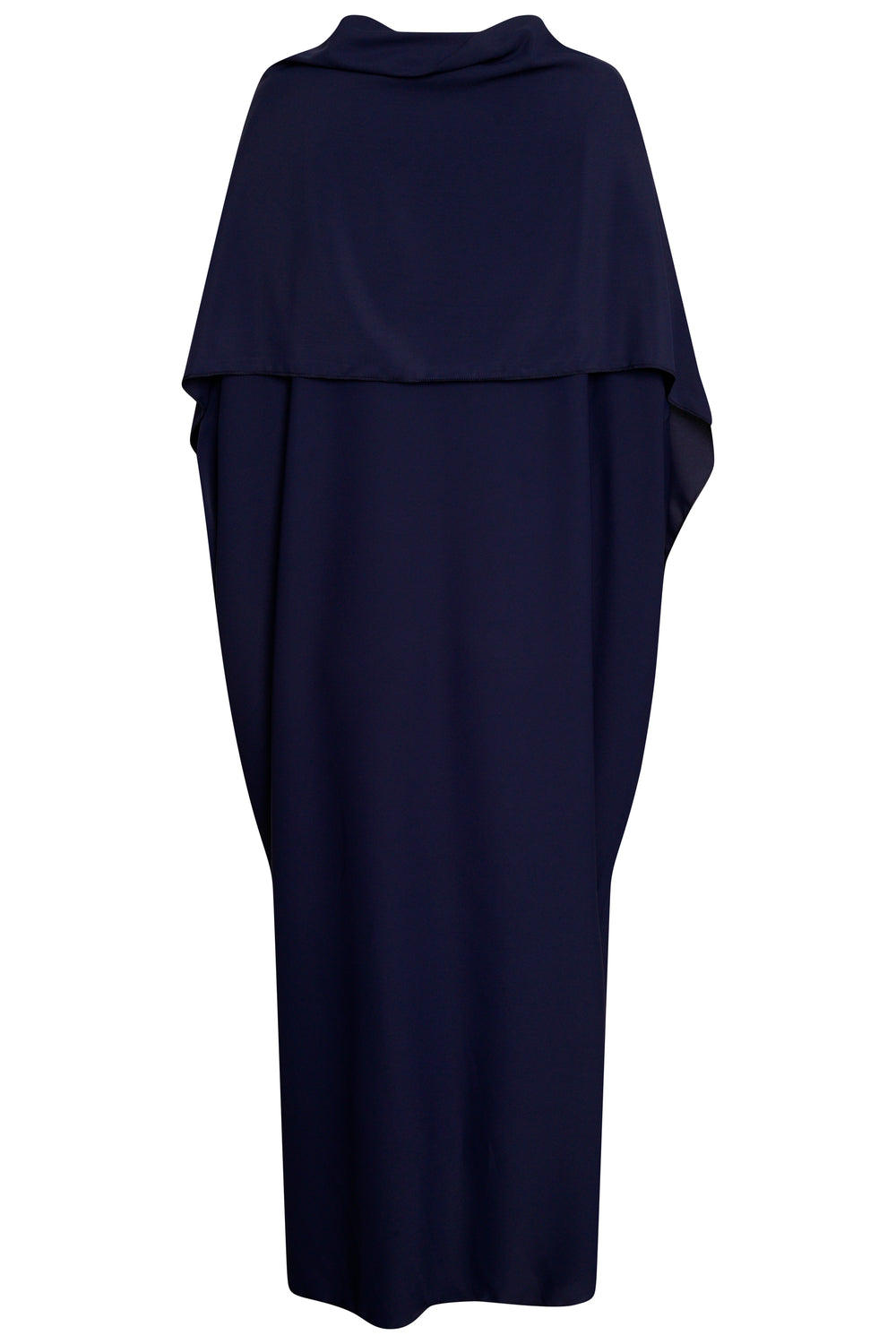 Navy Abaya With In Built Scarf