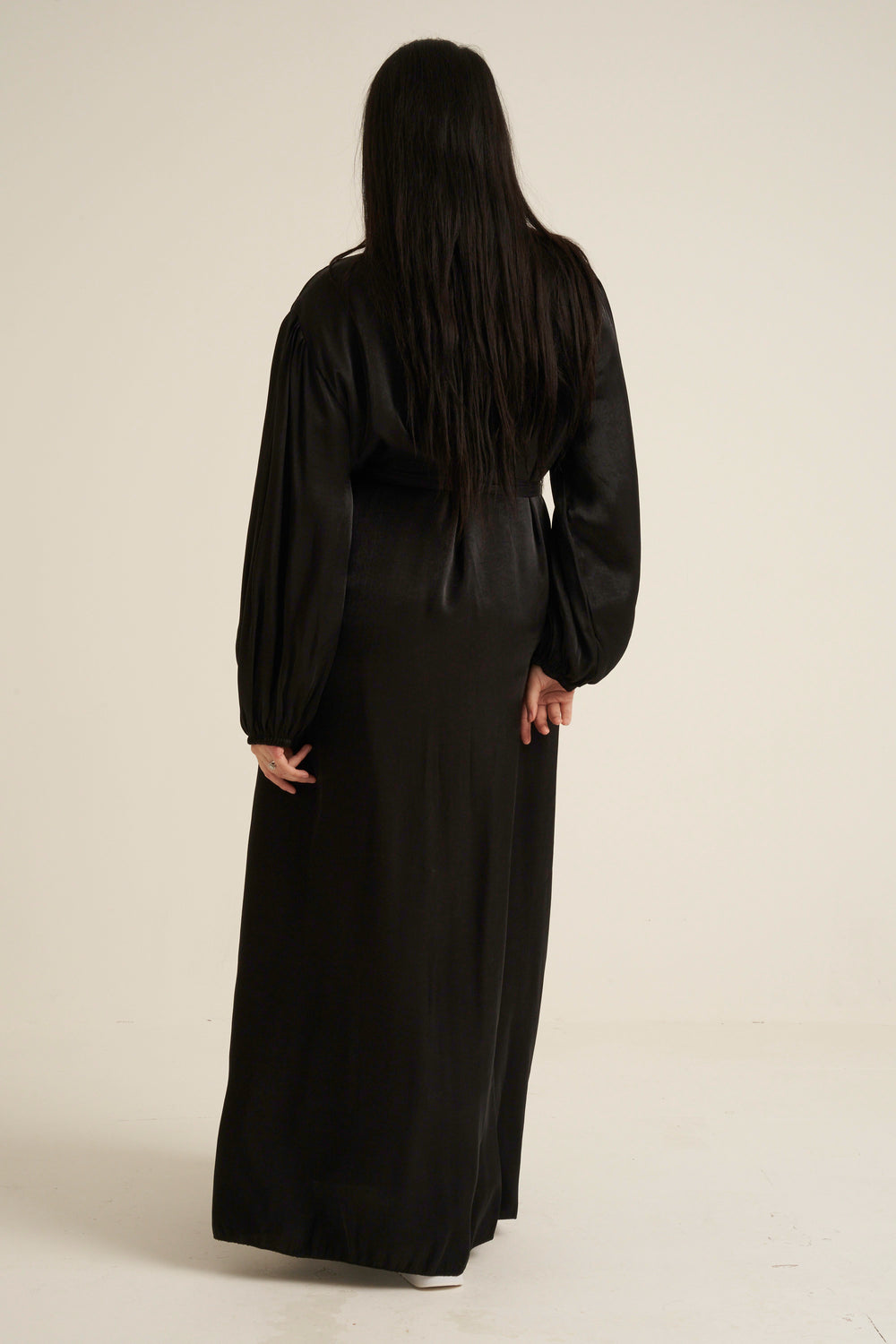 Black Shimmer Open Abaya