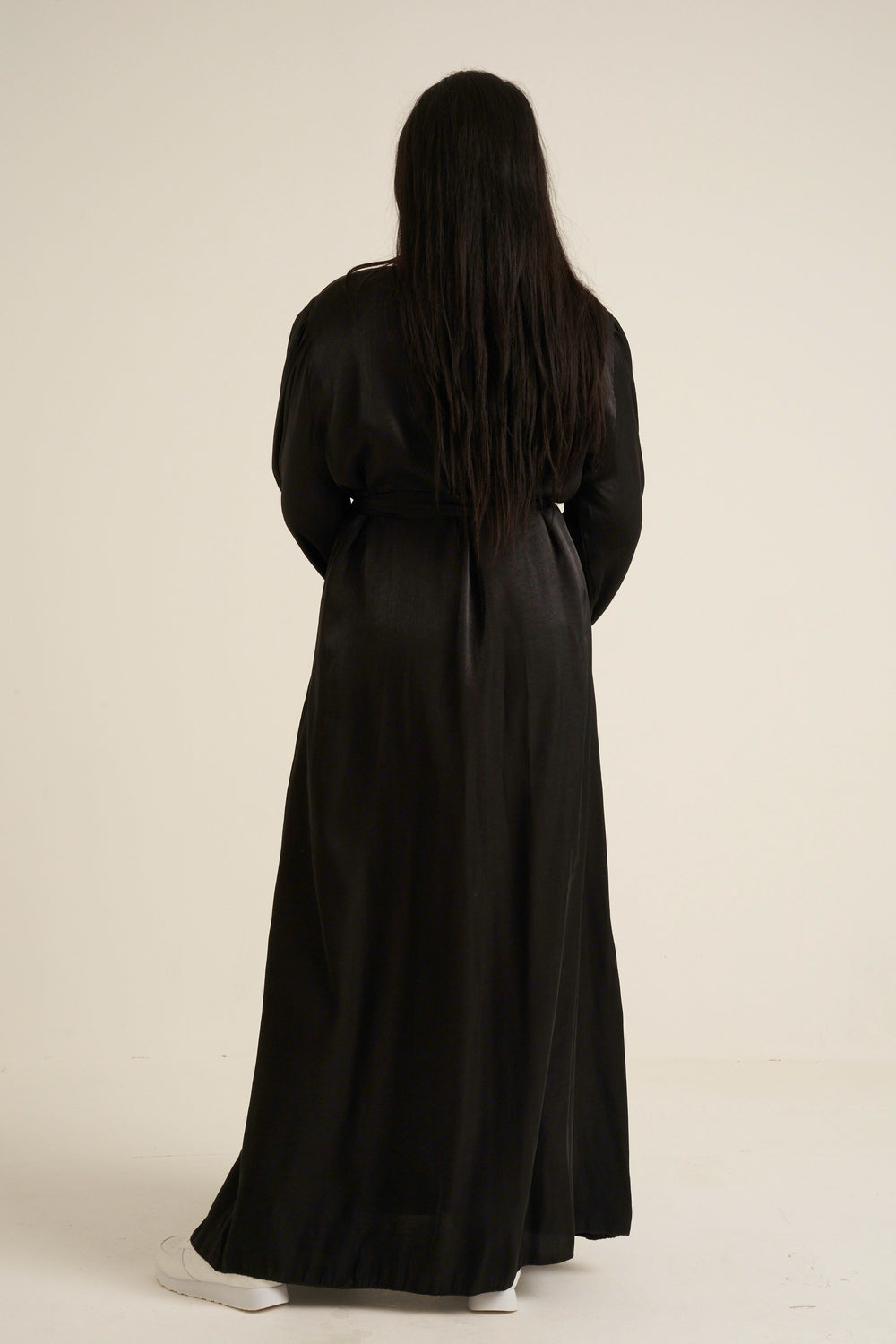 Black Shimmer Open Abaya