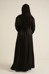 Black Shimmer Open Abaya