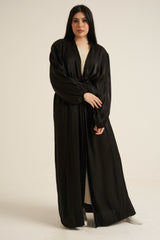 Black Shimmer Open Abaya
