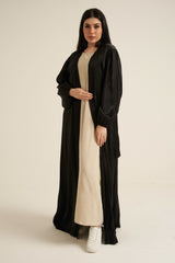 Black Shimmer Open Abaya