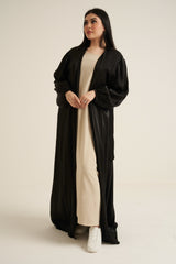 Black Shimmer Open Abaya