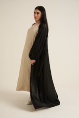 Black Shimmer Open Abaya