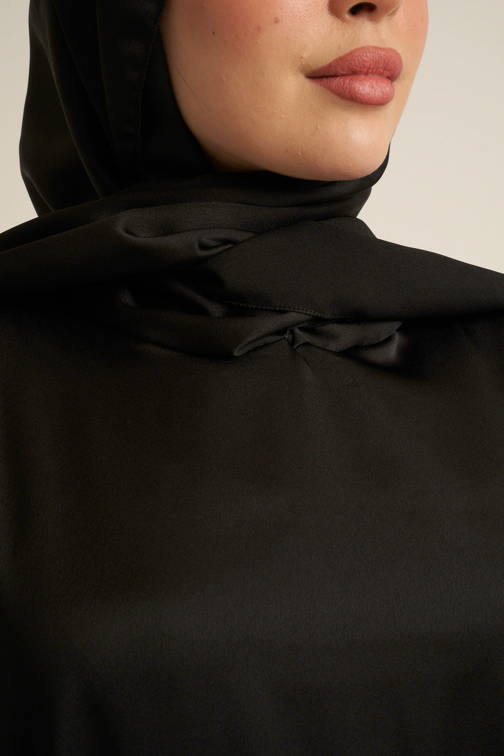 Black Abaya With In Built Scarf