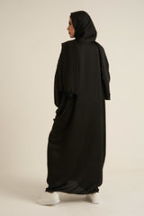 Black Abaya With In Built Scarf