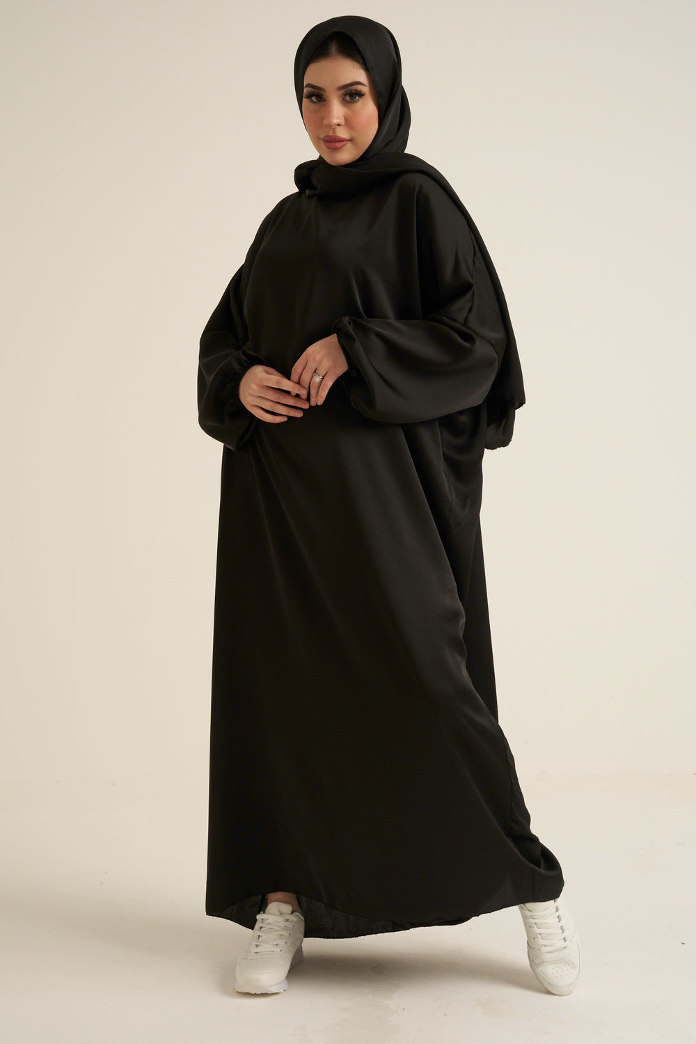 Black Abaya With In Built Scarf
