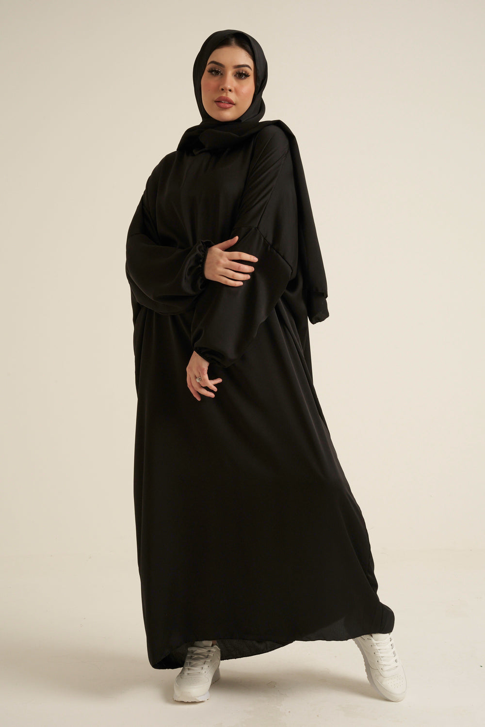 Black Abaya With In Built Scarf